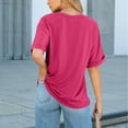 thumbnail image 4 of Womens Oversized T Shirts, Short Sleeve Shirts for Women Summer Casual Loose Fit Solid Color Crewneck Tees with Pockets, 4 of 6