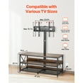 thumbnail image 5 of VEVOR 48" TV Stand with Mount for up to 75 in TVs, Entertainment Center with Power Outlet, Height Adjustable TV Console with Mount with 3 Tiers Open Storage Cabinets for Bedroom, Living Room, Browm, 5 of 9