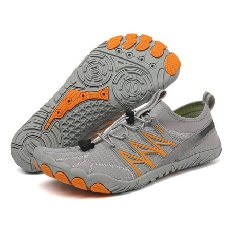 

EDFRWWS Shoes Breathable Diving Sneakers Shoes for Women Men (Gray Orange 40)