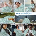 thumbnail image 5 of Light Green Blue Floral Cooling Blanket, Lightweight Breathable Summer Throw Blanket with Double Sided Cold Effect,Vintage Pastoral Botanical Picnic Beach Blankets Bed Sheet for Hot Sleepers 40"x60", 5 of 8
