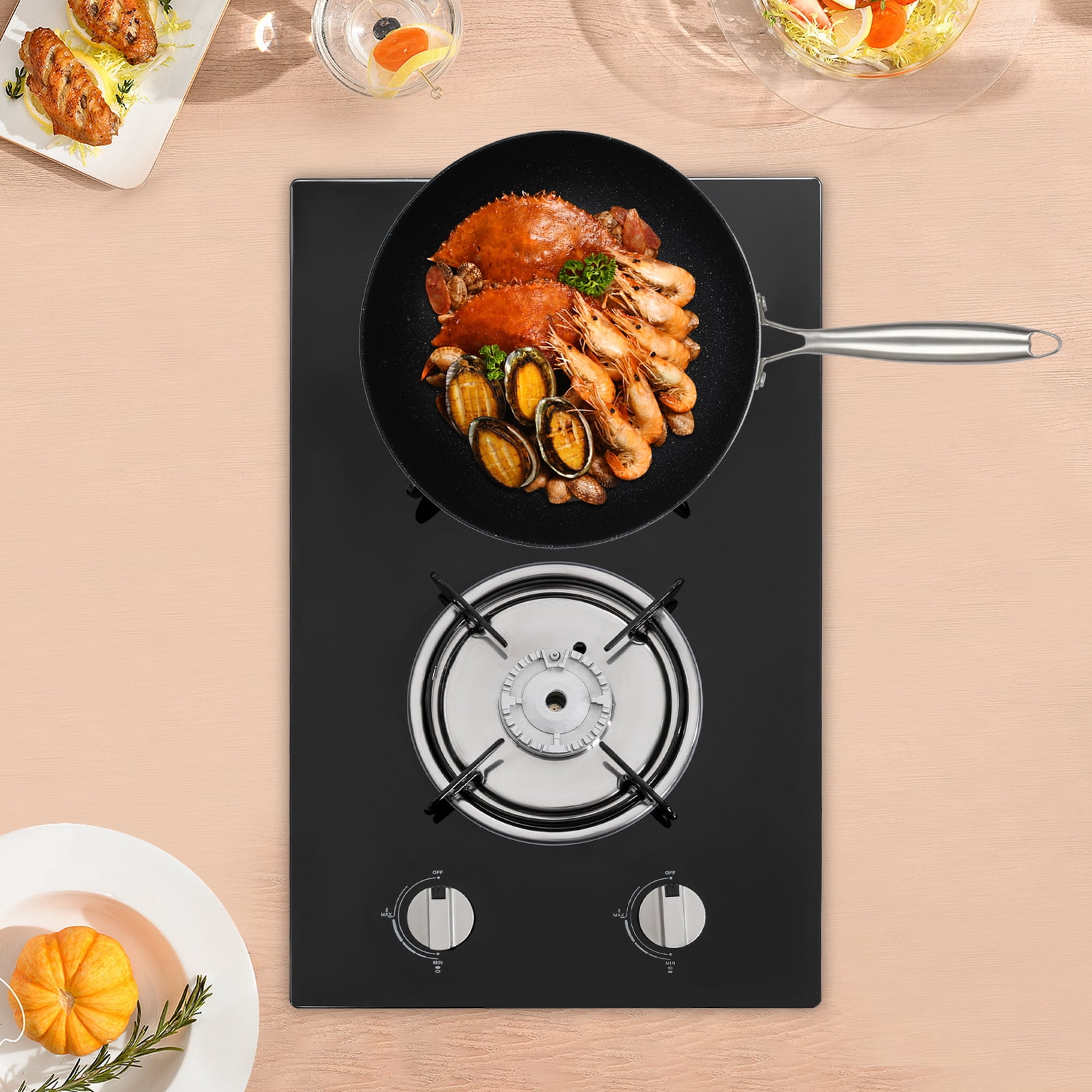 Dwellnix Portable 2-Burner Gas Stove, High Power Output, Adjustable Heat Levels, Perfect for Indoor and Outdoor Cooking