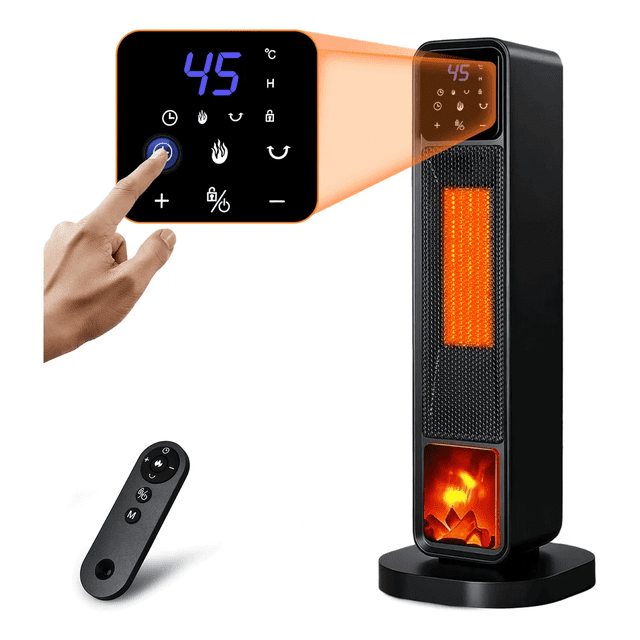 Calefactor Eléctrico Torre Cerámica 1.5kw Xtellar negro