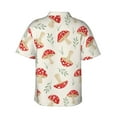thumbnail image 3 of Easygdp Cartoon Flat Mushrooms Men's Hawaiian Shirts Print Lapel Short Sleeve for Beach, vacation, party, casual occasions - Large, 3 of 9