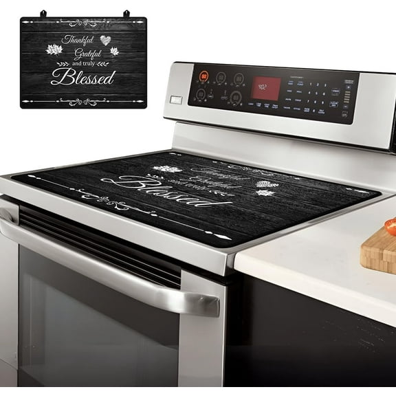 Electric Stove Cover 20.47x28.35" Stove Top Cover for Electric Stove Foldable Glass Cooktop Protector Non-Slip Top Protector Mat for Electric Stove(Grateful and Blessed) Colorful
