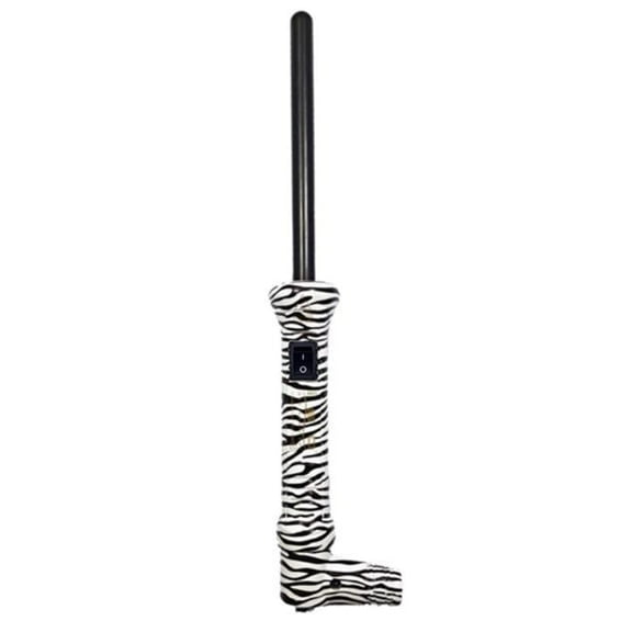 ISO Beauty ISOTZB13MM-240-WB The Twister - 13mm Tourmaline-Infused Ceramic Pro Curling Wand - Zebra