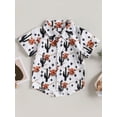 thumbnail image 2 of Wassery Western Baby Boys Clothes Bull Print Shirt Short Sleeve Lapel Shirt Boho Cowboy Tops Toddler Gentleman Summer Outfits 6M-4T, 2 of 8