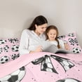 thumbnail image 5 of Erosebridal Cute Coquette Bowknot 7-Piece Twin Bedding Sets,Soccer Sport Football Games Bedding Comforter Set For Kids Girls,Reversible pink, 5 of 7