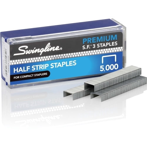 Swingline S.F. 3 Premium Staples 105 Per Strip - Premium - 1/4' Leg - for Paper - Chisel Point - Silver5000 / Box