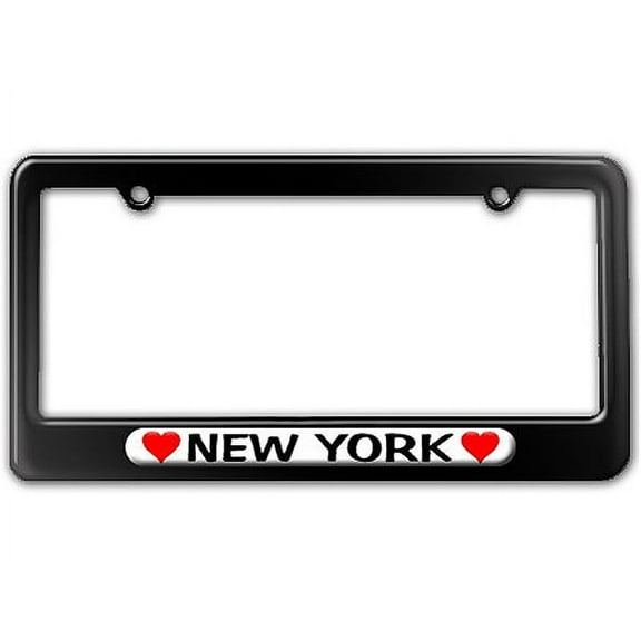 New York Love with Hearts License Plate Frame