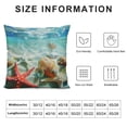 thumbnail image 6 of Acheng Ocean Beach Throw Pillow Cover for Sofa Bed Couch, Blue Beach Pillow Cover, Coastal Nature Theme Cushion Case for Sofa Bed, Seashell Ocean Wave Decorative Pillow Cover, Teal,2 Pcs White, 6 of 6