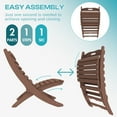 thumbnail image 4 of FODINGHILL Folding Xavier Adirondack Chairs Set of 2, HDPE All-Weather Folding Adirondack Outdoor Chair for Patio Porch Garden, BrownWood, 4 of 7