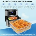 thumbnail image 3 of 3-Tier Air Fryer Rack with Clip & Brush – 8" Stackable Dehydrator Racks for 4.2–5.8 QT Air Fryers – Stainless Steel Grill Tray, 3 of 7