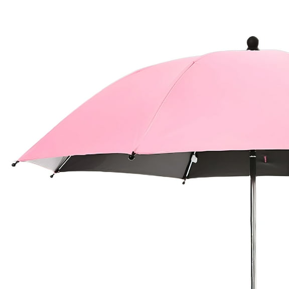 MELIVO Clip on Umbrella, Universal Baby Parasol with Clamp 360 Degree Adjustable, Chair Umbrella Fixing Device for Beach Baby, Pink