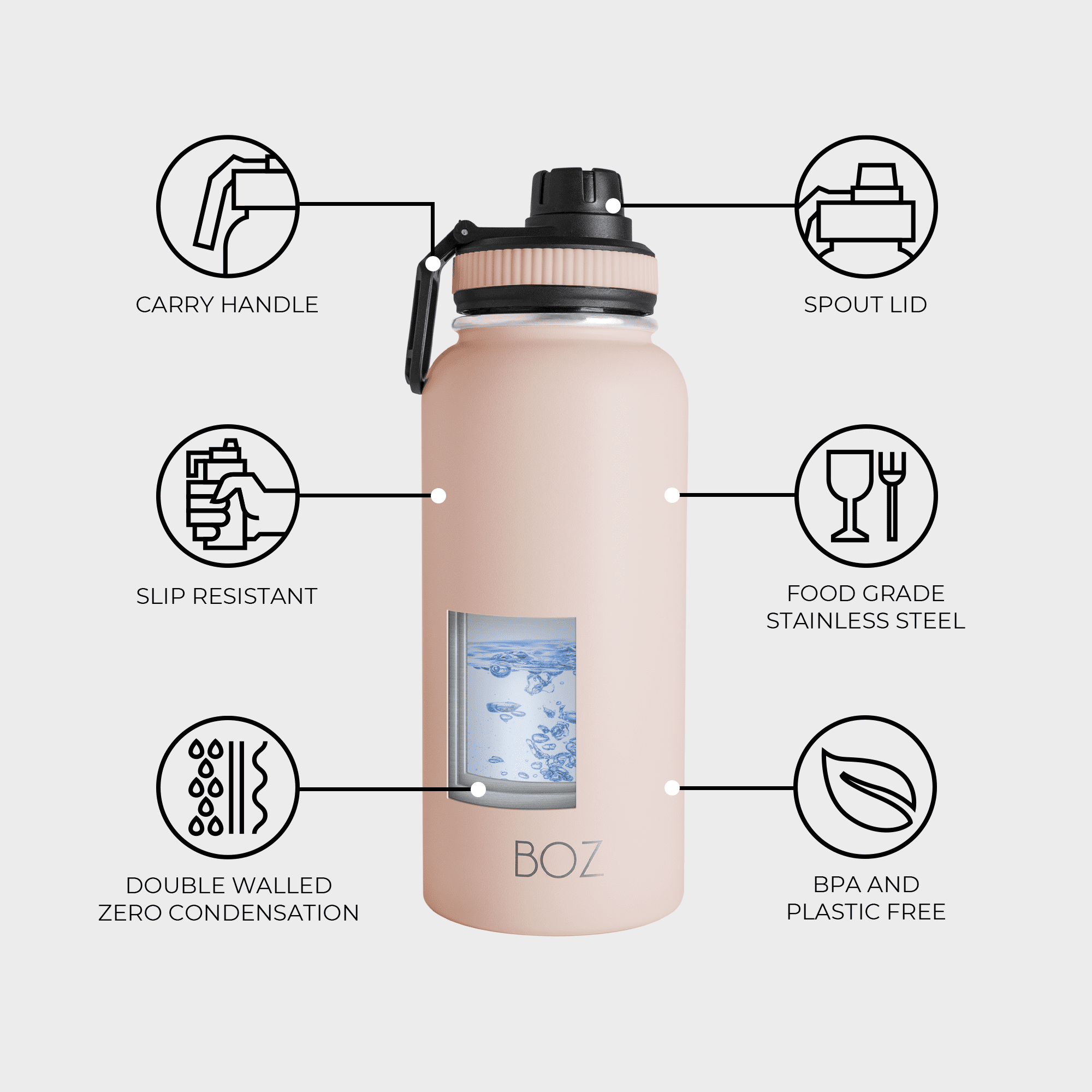 Milifox 12 oz Insulated Water Bottle, Double Wall Vacuum Insulated  Stainless Steel Water Bottles - Wide Mouth Leakproof BPA Free Water Bottle  with