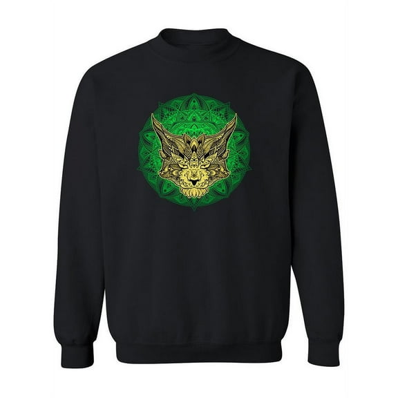 Ethnic Cat With Mandala Sweatshirt Women -Image by Shutterstock, Female 4X-Large