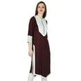 thumbnail image 4 of Phagun Designer Indian Rayon Red Solid Casual Kurta Women Kurti Top Tunic Dress, 4 of 8