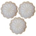 thumbnail image 1 of 3pcs Ceramic Seasoning Sauce Dishes Sunflower Shaped Food Dipping Plates Vintage Tableware (Vintage White), 1 of 3