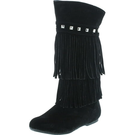 

Yoki Trina 03K Little Girls Moccasin 2 layer Fringe Boots