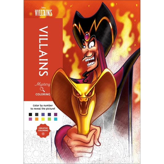 Disney Mystery Coloring: Disney Villains: A Color by Number Book, 128 pages (Paperback)