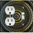 thumbnail image 1 of Metal Light Switch Plate Cover Black Mandala Circle Pattern MDL003, 1 of 13
