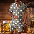 thumbnail image 1 of WILLBEST Traje Informal Corto para Hombre Oktoberfest de Verano A La Moda, con Solapa y Manga Corta, Transpirable, Cómodo y con Estampado de Taza., 1 of 5