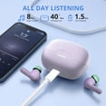 thumbnail image 2 of Haysky Wireless Earbuds, Hi-Fi True Wireless Bluetooth Earbuds with 50H Playtime, Comfort Fit Noise Cancelling Earphones for Phone Laptop Sports, Purple, 2 of 8