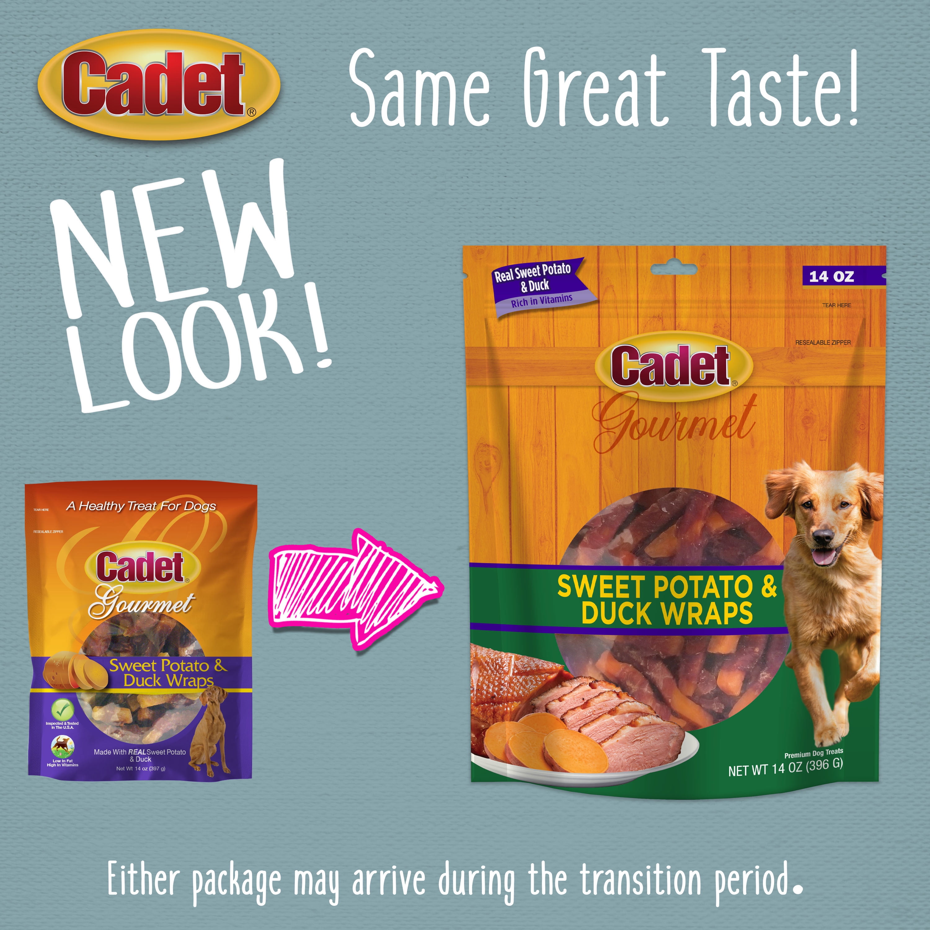 (6 pack) Cadet Gourmet Sweet Potato & Duck Wrapped Dog Chew Treats Wraps,  14oz