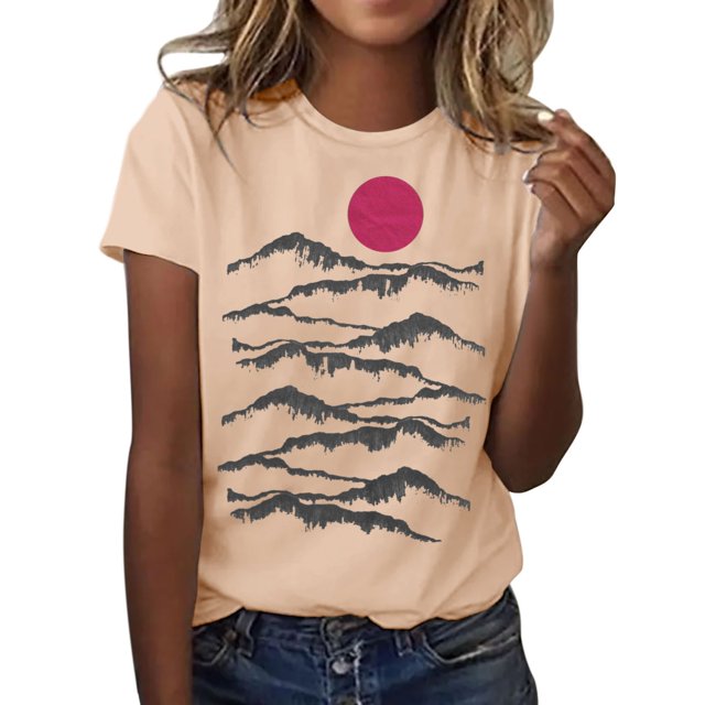 YDLCAFD Chemises à Manches Courtes pour Femmes Pack Col Carré Mode Décontractée Imprimé Col Rond T-Shirt à Manches Courtes