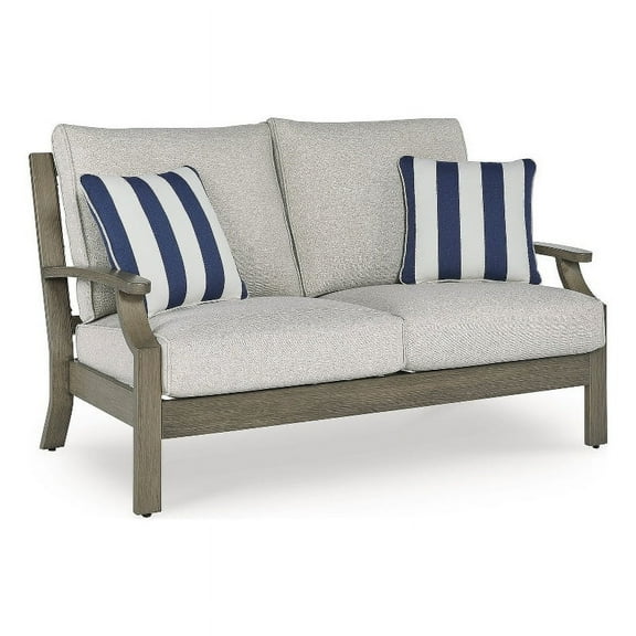 Signature Design by Ashley Rainier Ranch Brown Outdoor Loveseat with Cushion