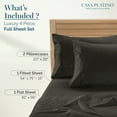 thumbnail image 3 of Casa Platino 100% Egyptian Cotton Sheets Set – 4 Piece Full Size Bed Sheets, Premium Hotel Sateen Finish Softness, Machine Washable,Fully Elasticized Reinforced 15" Deep Pocket – Charcoal, 3 of 8