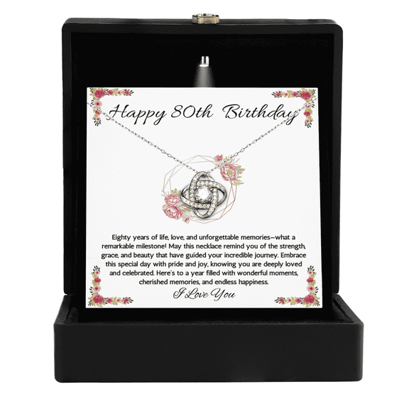 80th Birthday Gift Necklace, 80th Birthday Jewelry, Turning 80, necklace For Wife, Grandma, Mom, Woman, Birthday Gift Necklace For 80 Year Old-Luxury Box