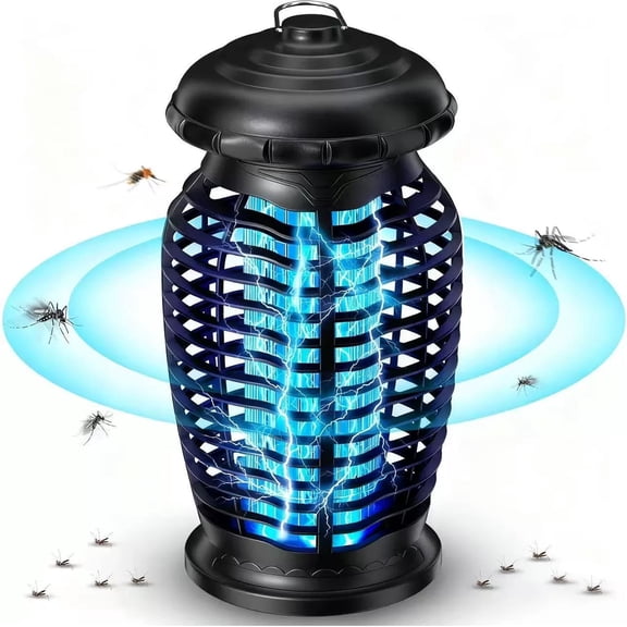 Electric Mosquito Insect Killer Zapper 4200V LED Light Fly Bug Trap Pest Control Lamp Type: Zapper, 1.5 Acre, Black