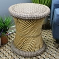 thumbnail image 5 of Natural Geo Home Furnishings Natural Geo Moray Jute/Reed Decorative Accent Stool (Set of 2) Light Brown, 5 of 5