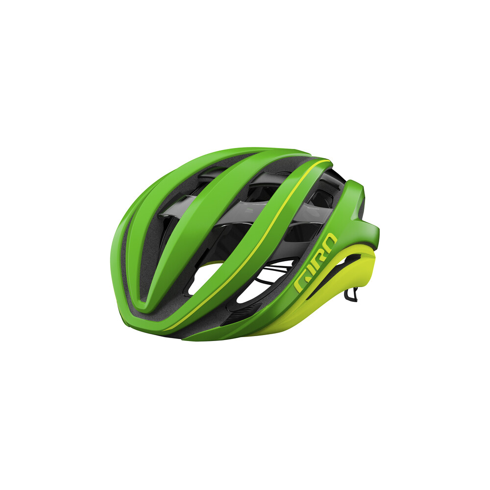 Giro Aether Spherical Adult Road Cycling Helmet Matte Ano Green/Highlight  Yellow (2021)， Large-