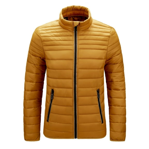 Mens Winter Quilted Puffer Jackets Warm Lightweight Packable Padded Down Coats Zipper Casual Windproof Outerwear