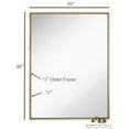thumbnail image 2 of Hamilton Hills Clean Large Modern Gold Leaf Frame Wall Mirror 30" x 40", 2 of 6