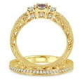 thumbnail image 3 of 2 Carat Morganite & Diamond Antique Milgrain Bridal set on 10k Yellow Gold, 3 of 3