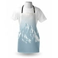 thumbnail image 4 of Snow Mountain Apron, Snow-capped Mount Range Illustration Art on Foggy Background, Unisex Kitchen Bib with Adjustable Neck for Cooking Gardening, Adult Size, Pale Blue Grey and White, by Ambesonne, 4 of 4