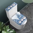 thumbnail image 3 of HELLHERO Christmas Blue Santa Claus Toilet Dust Cover Set of 2 Piece Set Elastic Edge Bathroom Toilet Cover Set Dust-Proof Modern Bathrooms, 3 of 8