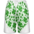 thumbnail image 2 of FREEAMG Green Clover Shamrock Heart Shape Pattern St. Patrick'S Day Men's Pajama Pants Shorts Sleepwear Lounge Pajama Bottoms, 2 of 7