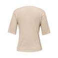 thumbnail image 6 of Women's T-shirts Women's Round Neck Short Sleeved Loose T Shirt With A Knit Bottom Short Top T-shirts, 6 of 7