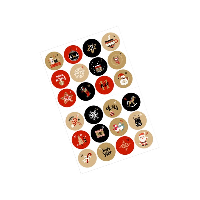Juego de pegatinas de números de calendario de Adviento Toystoory 12 piezas Navidad