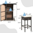 thumbnail image 2 of Patiojoy Ensemble de Conversation en Rotin pour Patio 5 Pcs, Ensemble de Table de Bar en Osier Toutes Saisons avec Tabouret, avec Tablette de Rangement Cachée et Coussins, 2 of 6