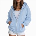 thumbnail image 2 of Towmus Drawstring Zip Up Hoodies for Women Fall Cute Jacket Oversized Casual Long Sleeve Sweatshirts Fall Spring Track Jackets with Pockets, 2 of 5