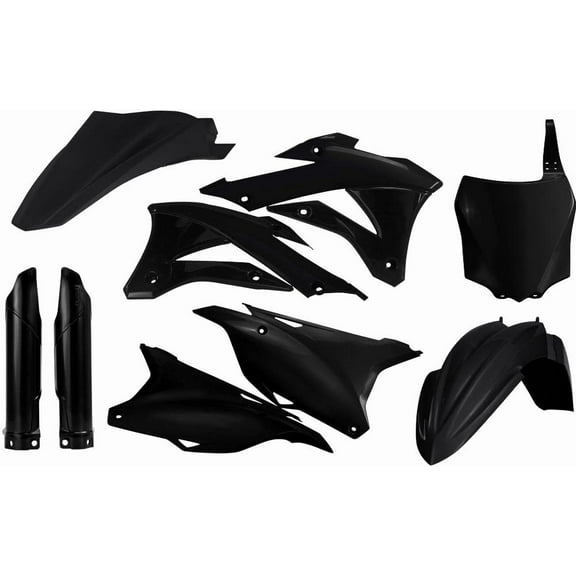 Acerbis 2374110001 Full Plastic Kit - Black, Color: Black
