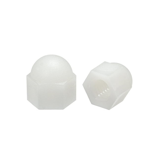 Unique Bargains Écrou de Capuchon M6, Écrou de Tête de Dôme Hexagonal pour Vis Boulons Nylon Blanc 20 Pcs