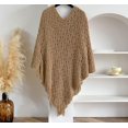 thumbnail image 4 of KuKuzhu Women's Pullover Cover Up Oversized Sweater Shawl Wraps Tassel Poncho Cape Knit Cardigan Wrap Shoulder Top Accessory, 4 of 6