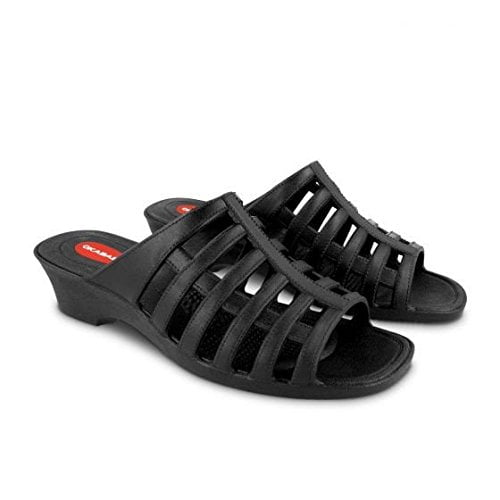 Okabashi Womens Black Sienna Sandal Shoes Orthopedic Support Footwear