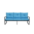 thumbnail image 6 of Leumius Outdoor Patio Sofa,Metal 3-Seat Couch with Thick Cushions,Patio Conversation Sofa Couch for Deck Garden Poolside,Blue, 6 of 7