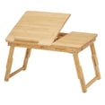 thumbnail image 2 of SONGMICS Bureau d'Ordinateur Portable Multifonction, Plateau de Lit Table de Petit-Déjeuner avec Tiroir de Rangement, Naturel, 2 of 5